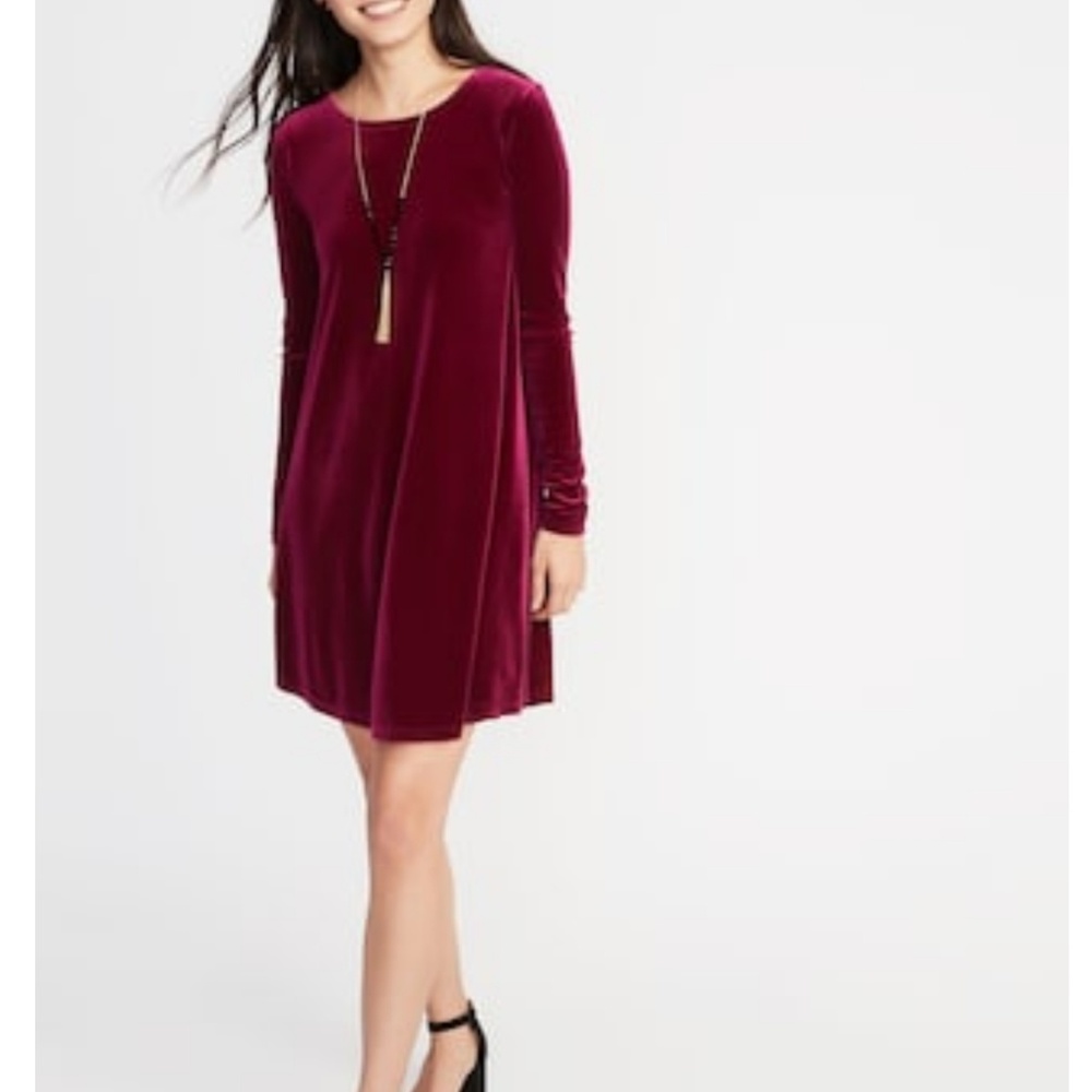 NWT L Old Navy velvet swing dress